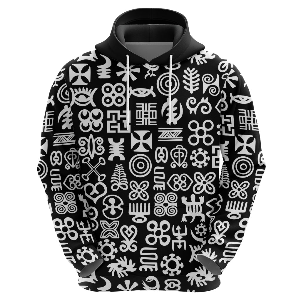 Mix Adinkra Hoodie Black Pattern DT02