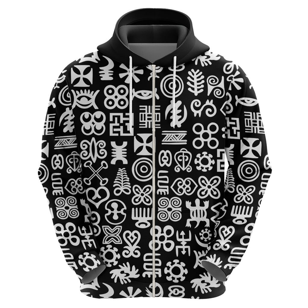 Mix Adinkra Hoodie Black Pattern DT02