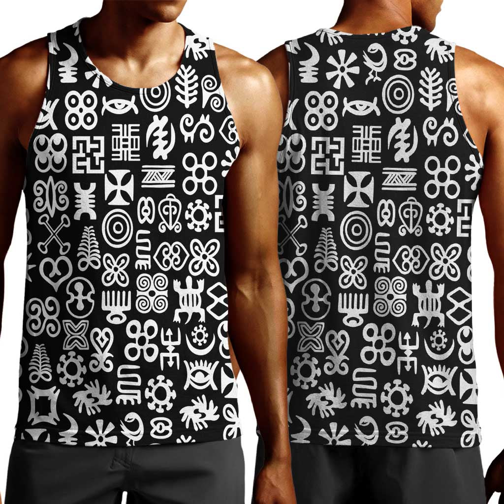 African Adinkra Men Tank Top - Mixed Pattern Symbols DT02