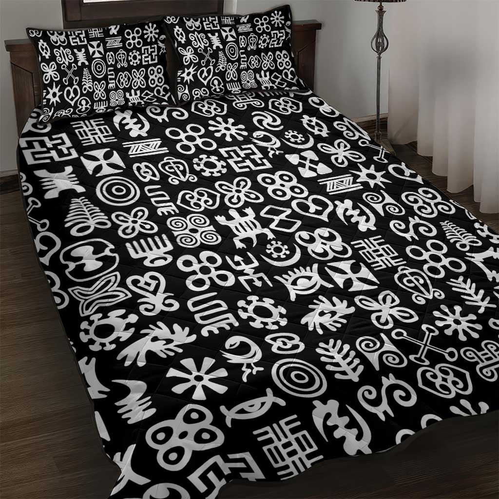 African Adinkra Quilt Bed Set - Mixed Pattern Symbols DT02