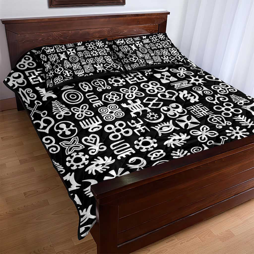 African Adinkra Quilt Bed Set - Mixed Pattern Symbols DT02
