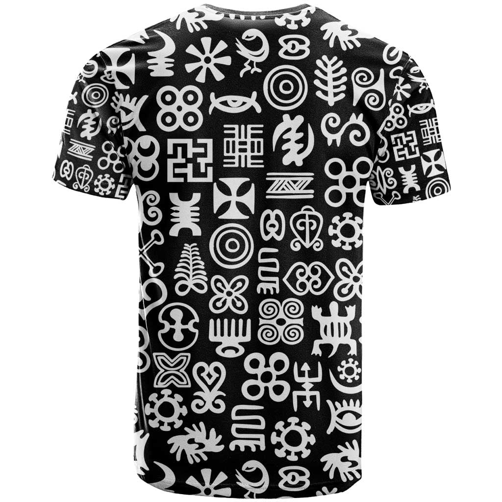African Adinkra T shirt - Mixed Pattern Symbols DT02