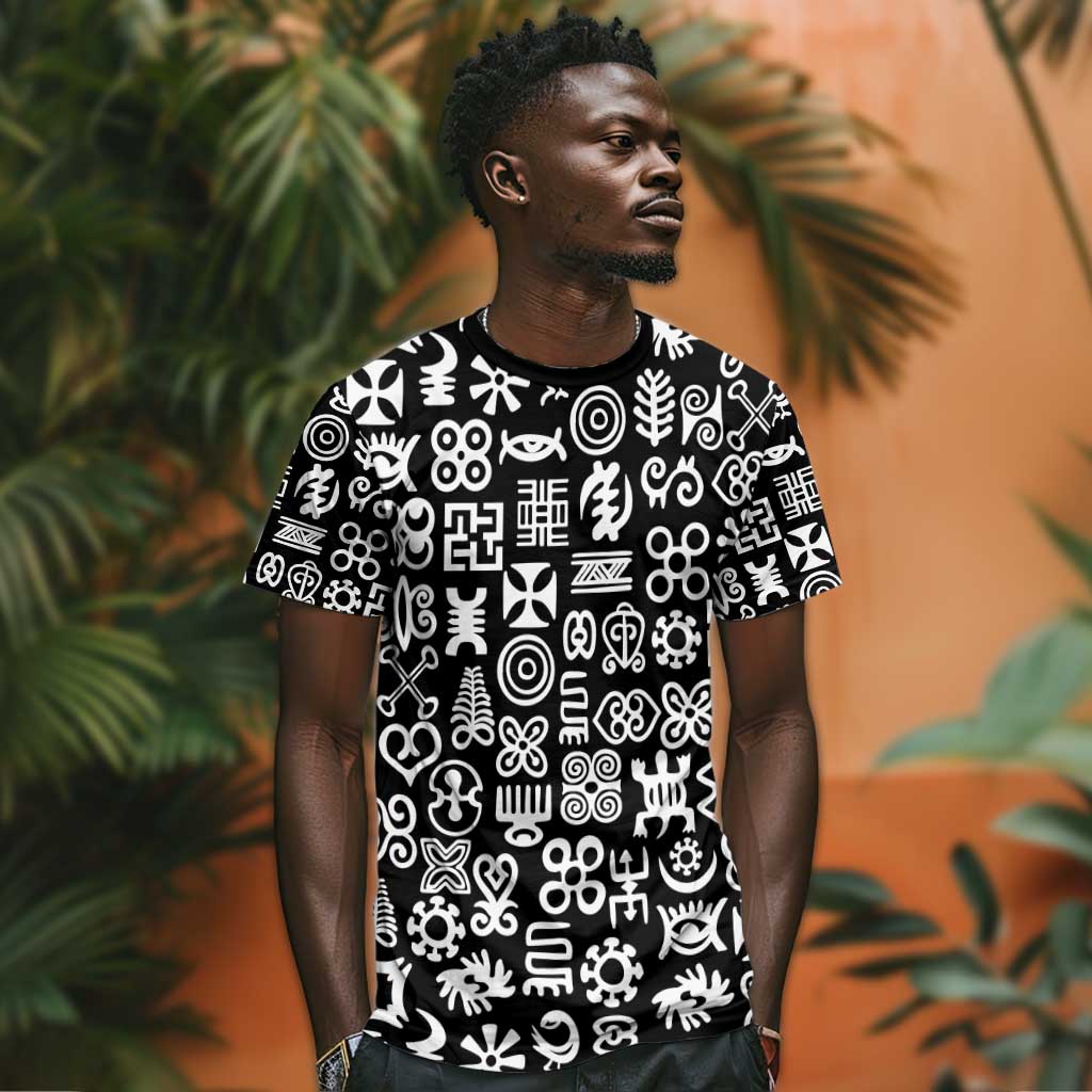 African Adinkra T shirt - Mixed Pattern Symbols DT02