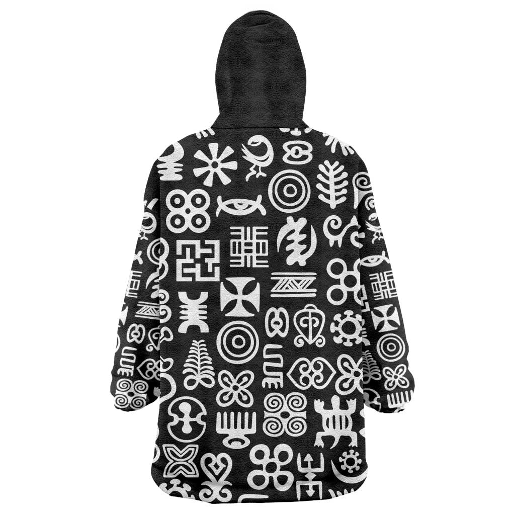 African Adinkra Wearable Blanket Hoodie - Mixed Pattern Symbols DT02