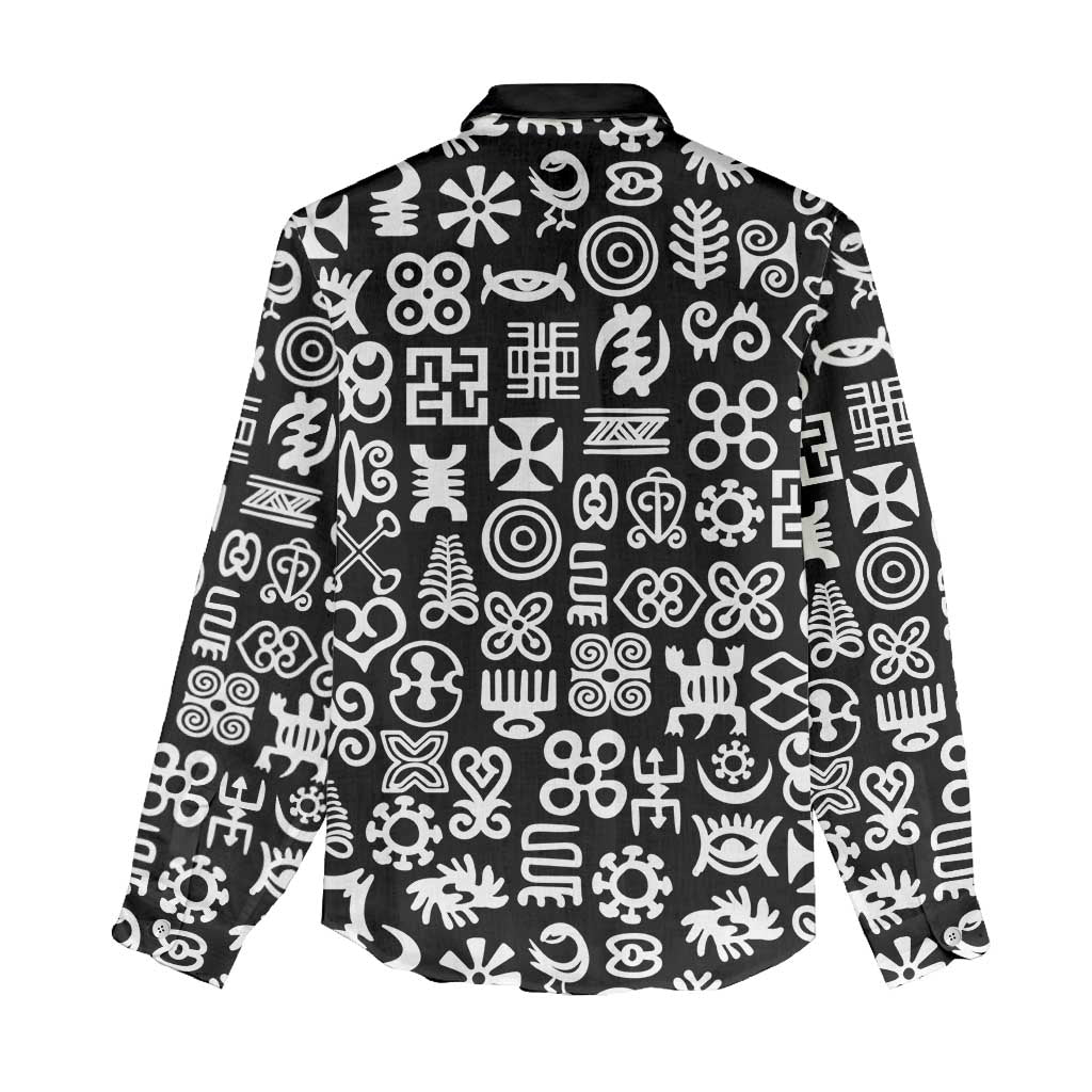 African Adinkra Women Casual Shirt - Mixed Pattern Symbols DT02