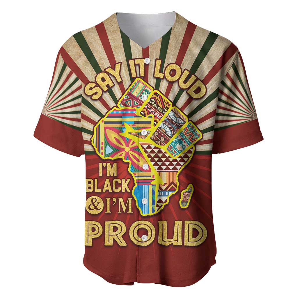 Proud African Baseball Jersey - Hand Up Africa Map Art DT02