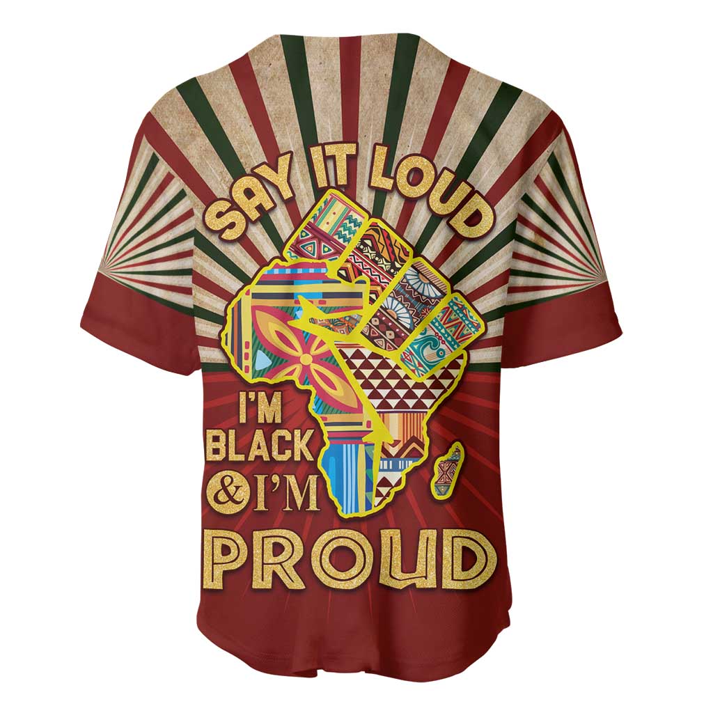 Proud African Baseball Jersey - Hand Up Africa Map Art DT02