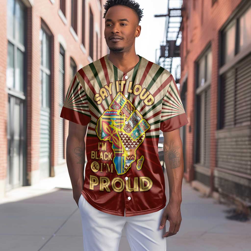 Proud African Baseball Jersey - Hand Up Africa Map Art DT02