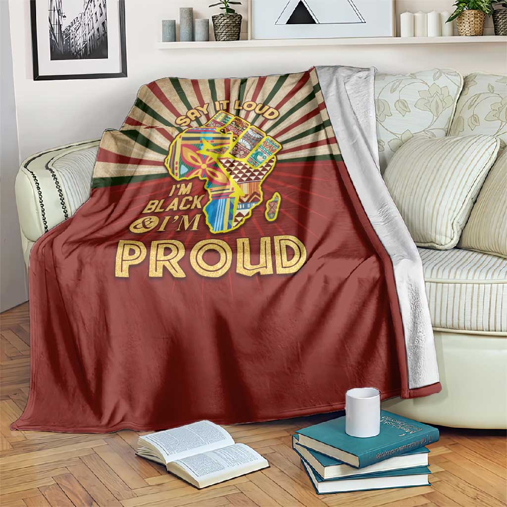 Proud African Blanket - Hand Up Africa Map Art DT02