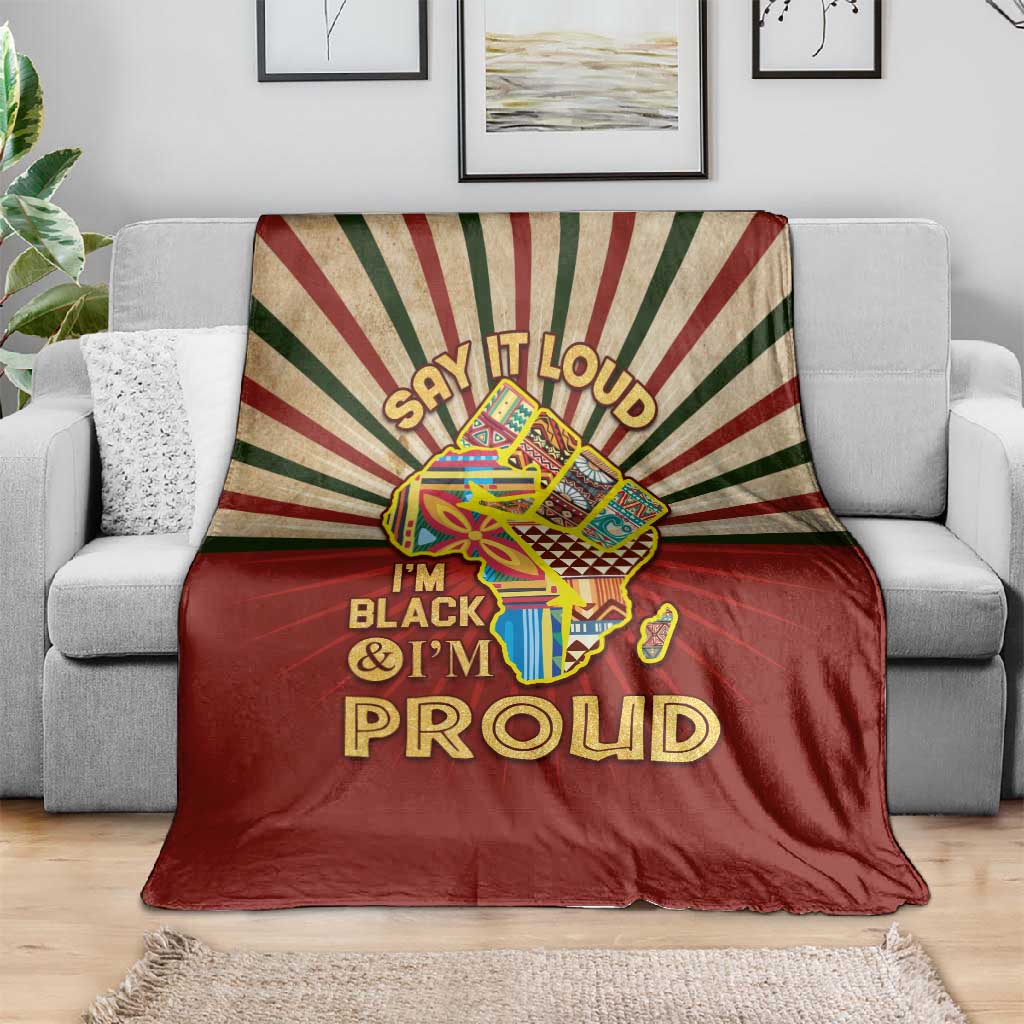 Proud African Blanket - Hand Up Africa Map Art DT02