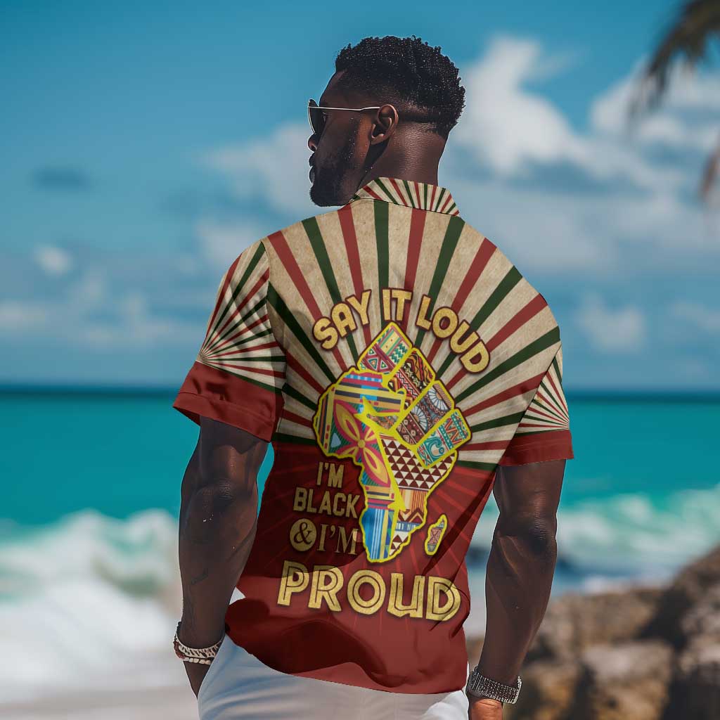 Proud African Hawaiian Shirt - Hand Up Africa Map Art DT02