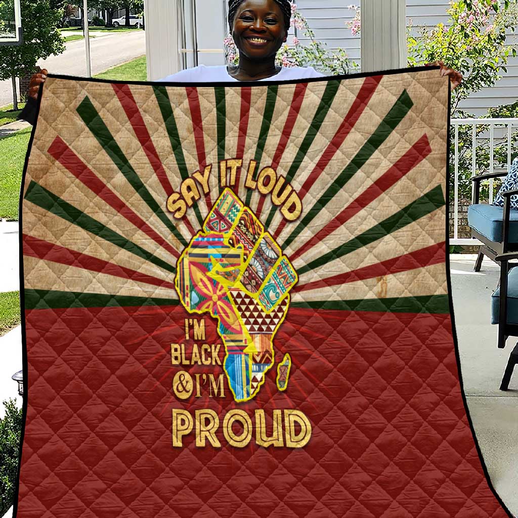 Proud African Quilt - Hand Up Africa Map Art DT02