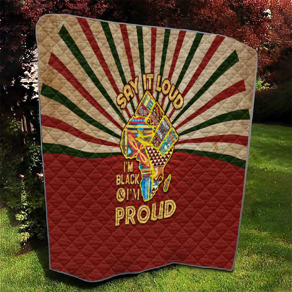 Proud African Quilt - Hand Up Africa Map Art DT02