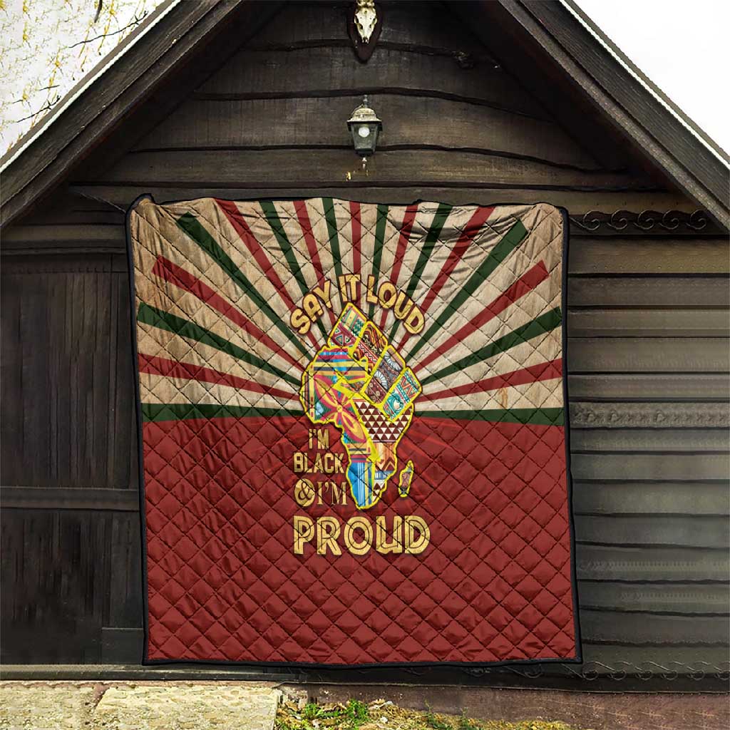 Proud African Quilt - Hand Up Africa Map Art DT02