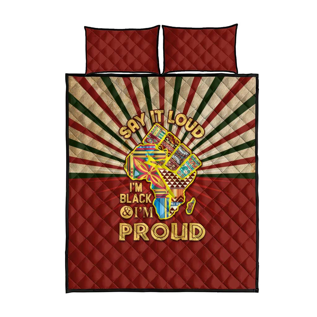Proud African Quilt Bed Set - Hand Up Africa Map Art DT02