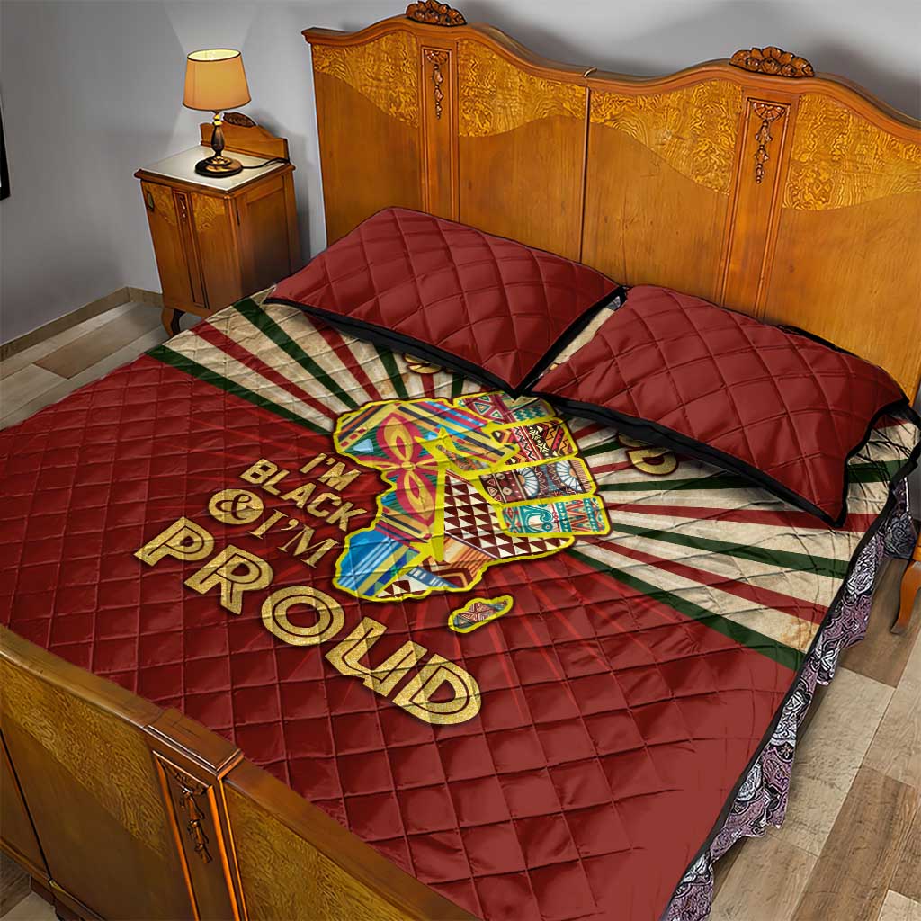 Proud African Quilt Bed Set - Hand Up Africa Map Art DT02