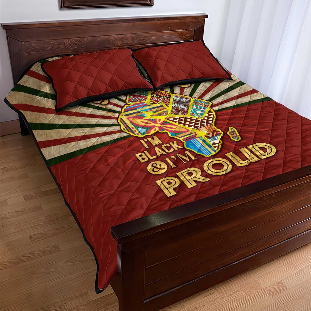 Proud African Quilt Bed Set - Hand Up Africa Map Art DT02