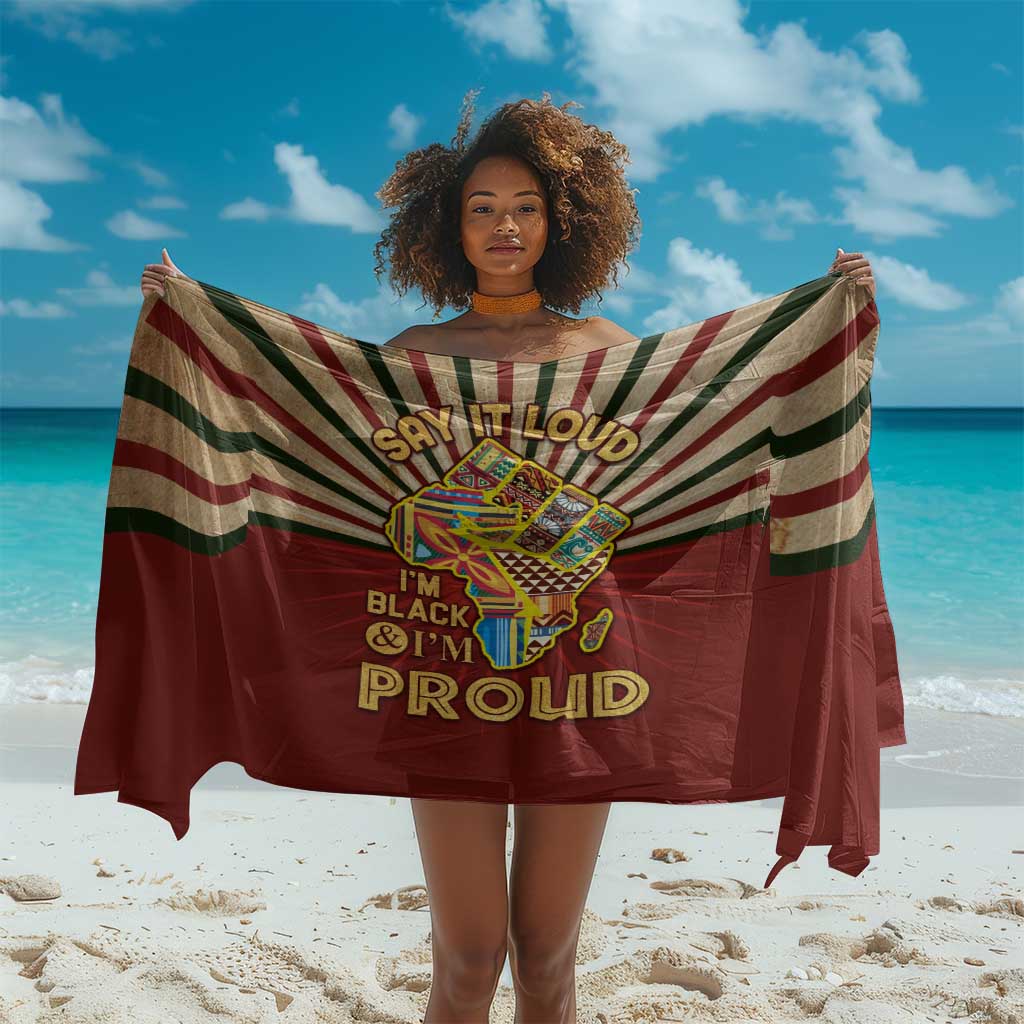 Proud African Sarong - Hand Up Africa Map Art DT02