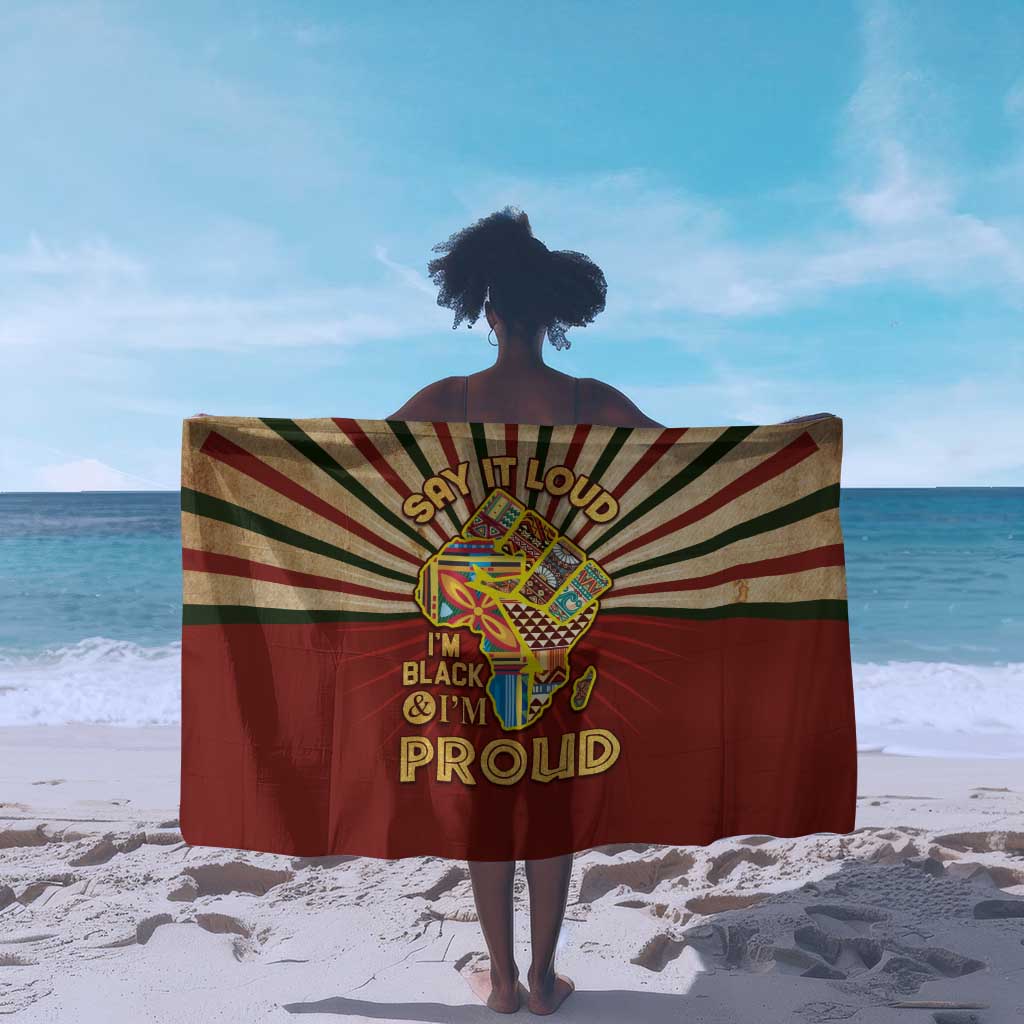 Proud African Sarong - Hand Up Africa Map Art DT02