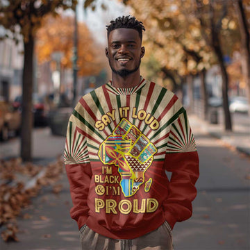 Proud African Sweatshirt - Hand Up Africa Map Art DT02