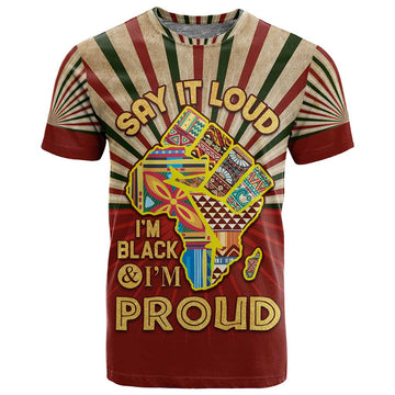 Proud African T shirt - Hand Up Africa Map Art DT02