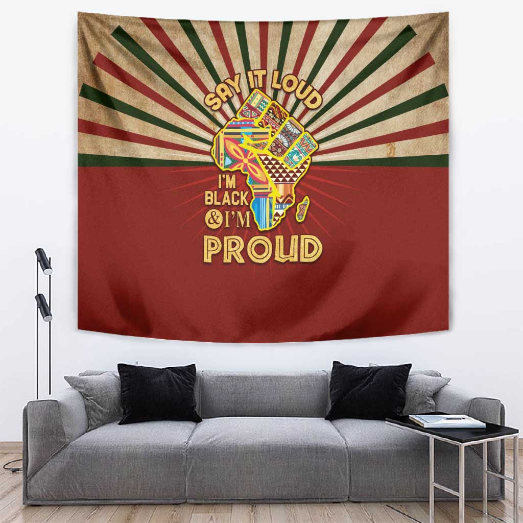 Proud African Tapestry - Hand Up Africa Map Art DT02
