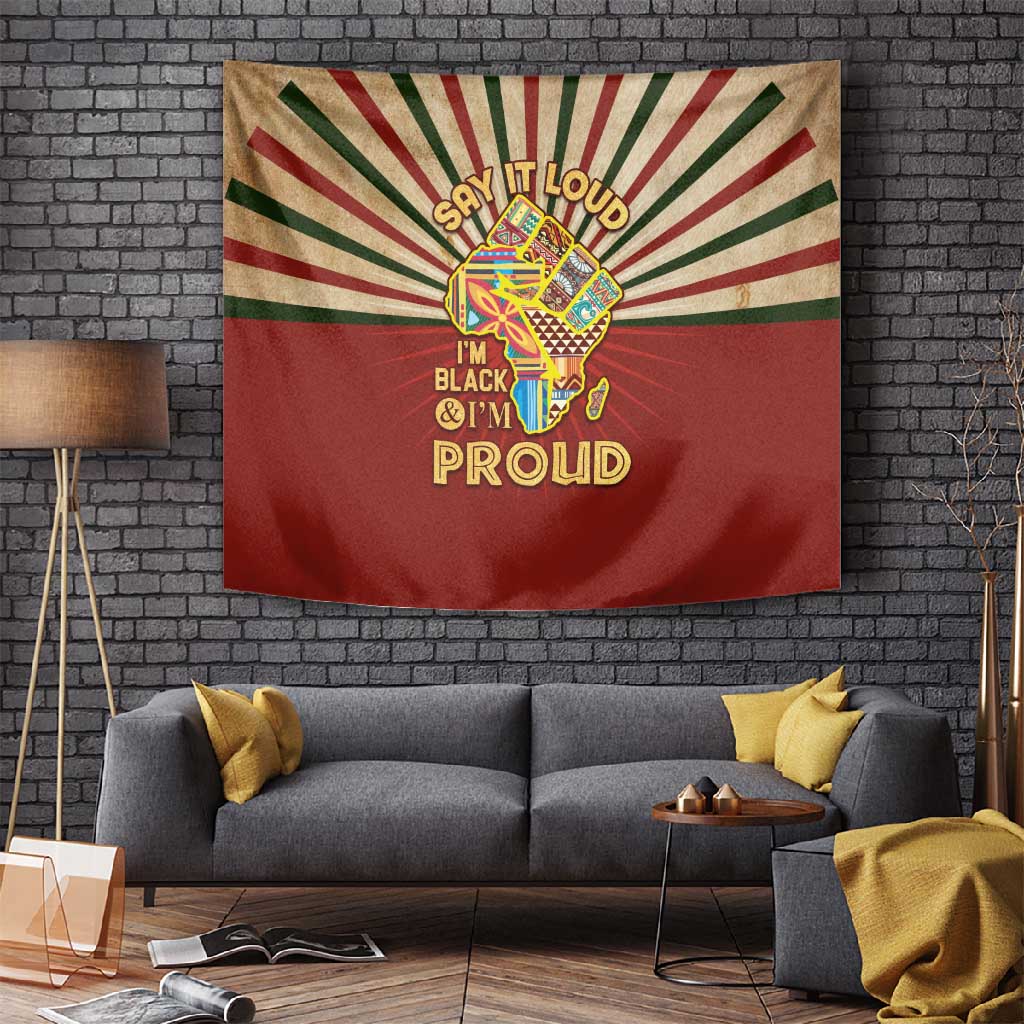 Proud African Tapestry - Hand Up Africa Map Art DT02