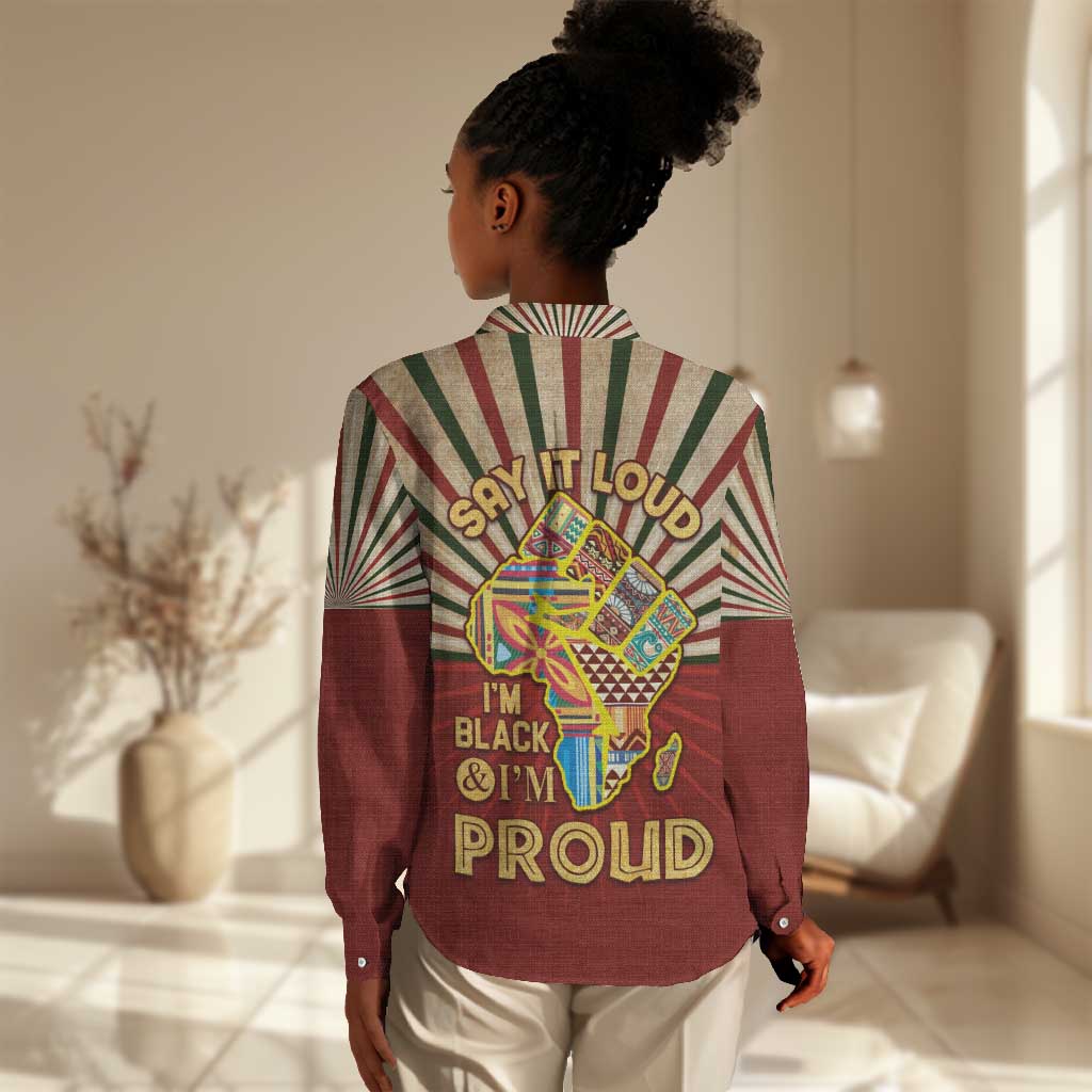 Proud African Women Casual Shirt - Hand Up Africa Map Art DT02