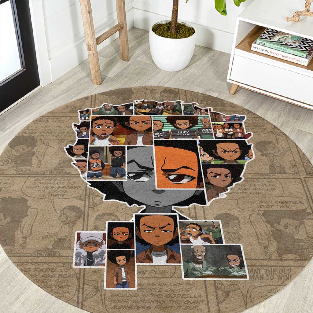 Honoring Huey Freeman - African American Round Carpet DT02