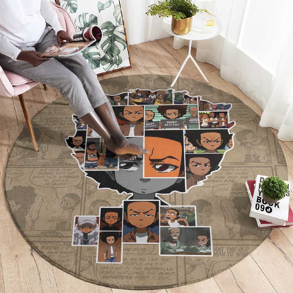 Honoring Huey Freeman - African American Round Carpet DT02
