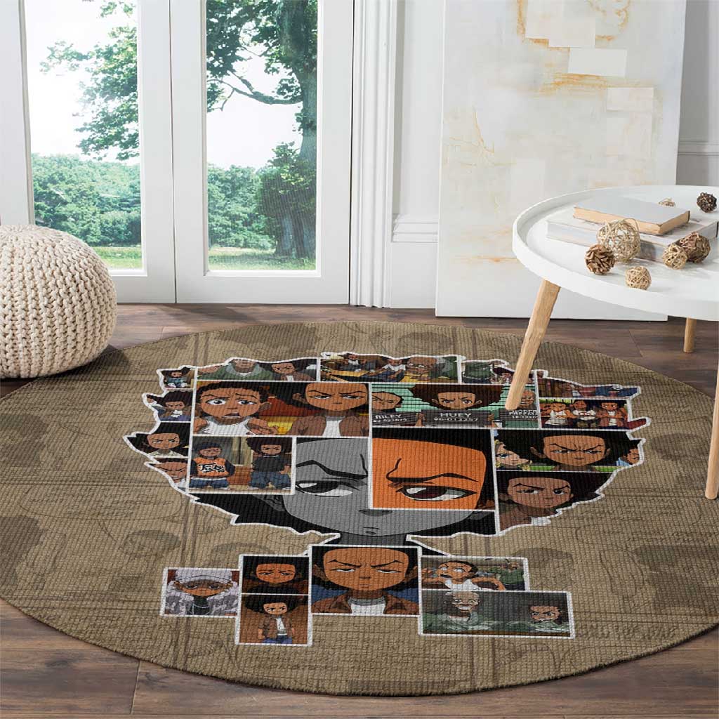 Honoring Huey Freeman - African American Round Carpet DT02