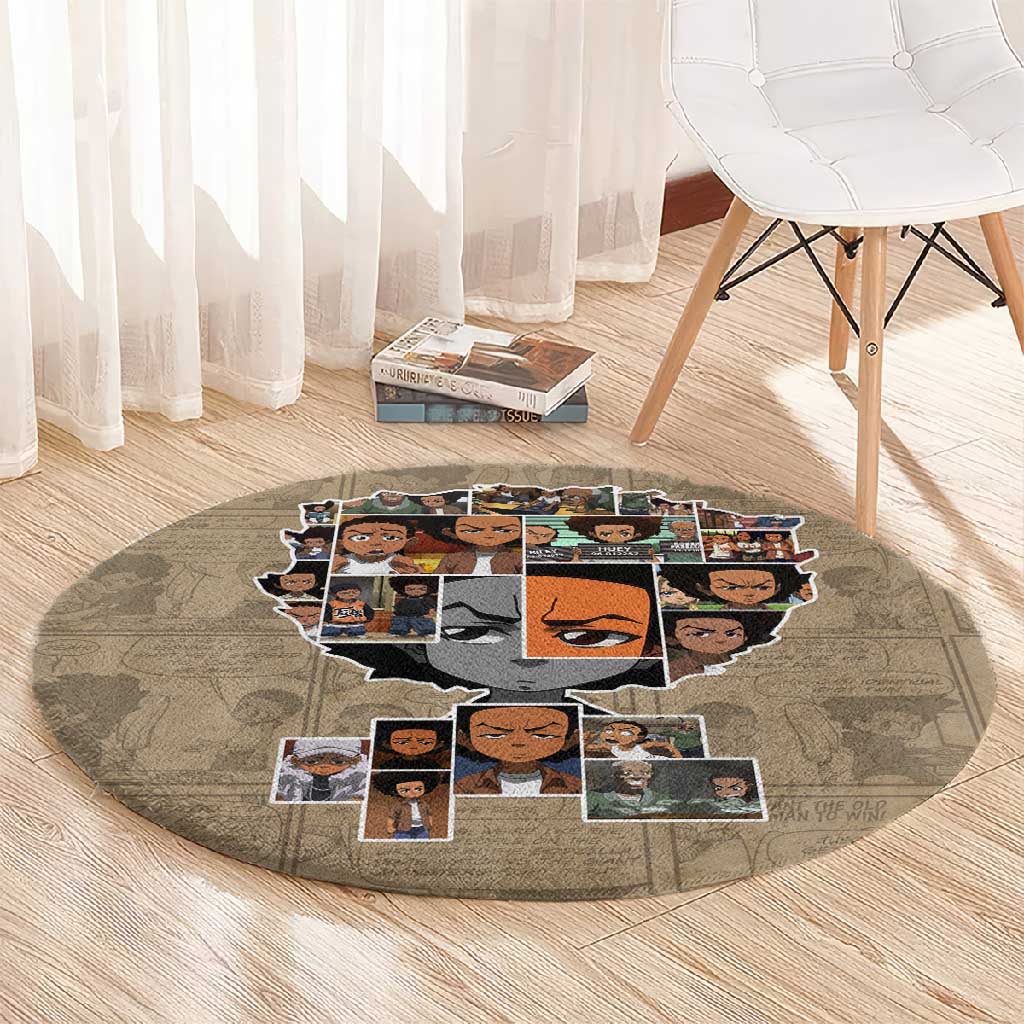 Honoring Huey Freeman - African American Round Carpet DT02