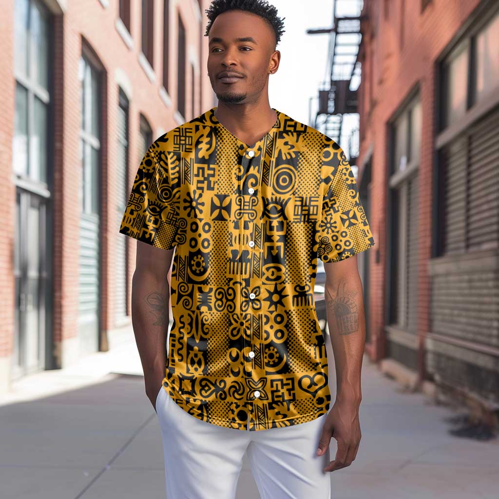 West African Yellow Art - Adinkra Culture Baseball Jersey DT02