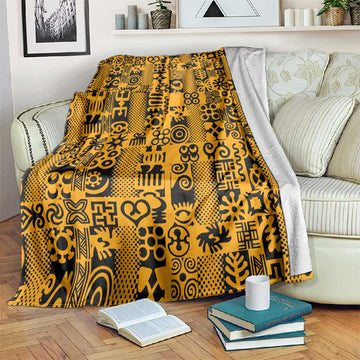 West African Yellow Art - Adinkra Culture Blanket DT02