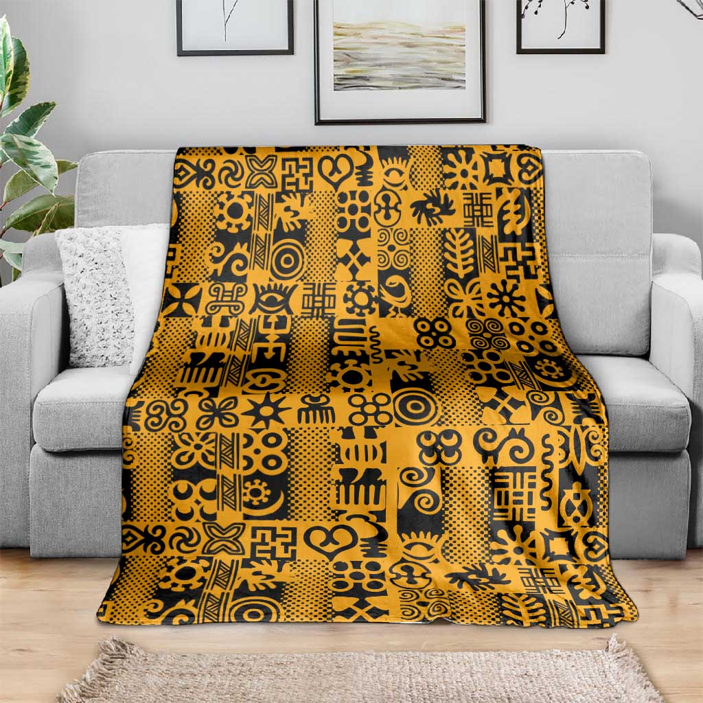 West African Yellow Art - Adinkra Culture Blanket DT02