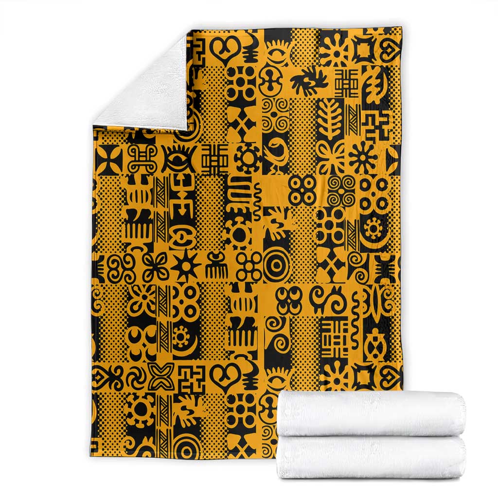 West African Yellow Art - Adinkra Culture Blanket DT02
