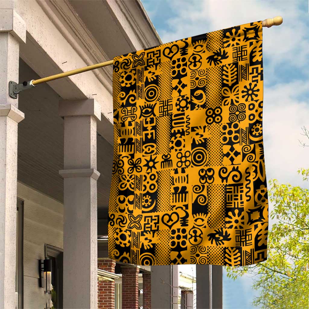 West African Yellow Art - Adinkra Culture Garden Flag DT02