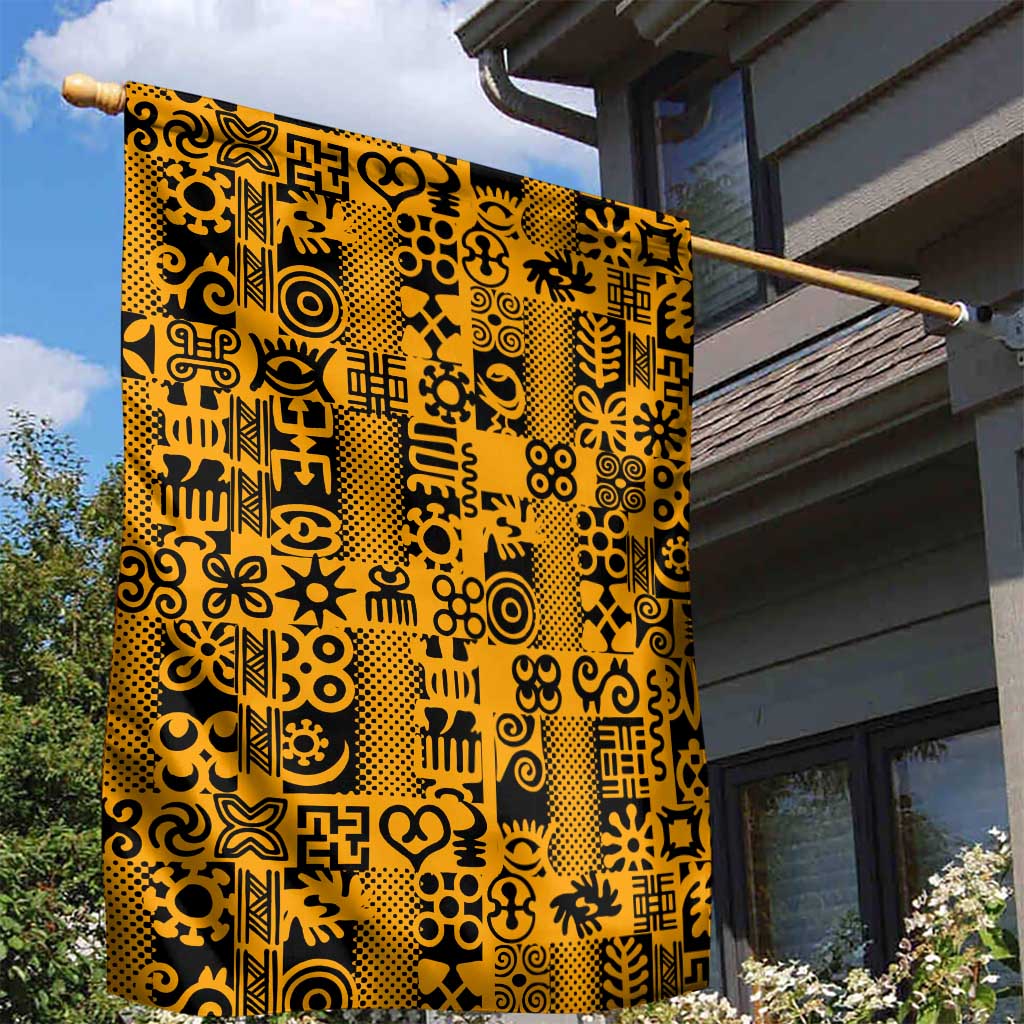 West African Yellow Art - Adinkra Culture Garden Flag DT02