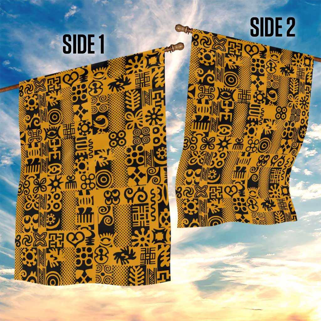 West African Yellow Art - Adinkra Culture Garden Flag DT02