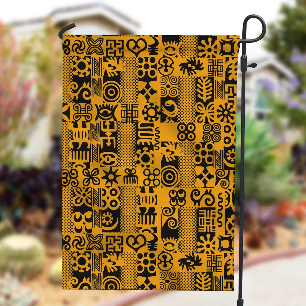 West African Yellow Art - Adinkra Culture Garden Flag DT02
