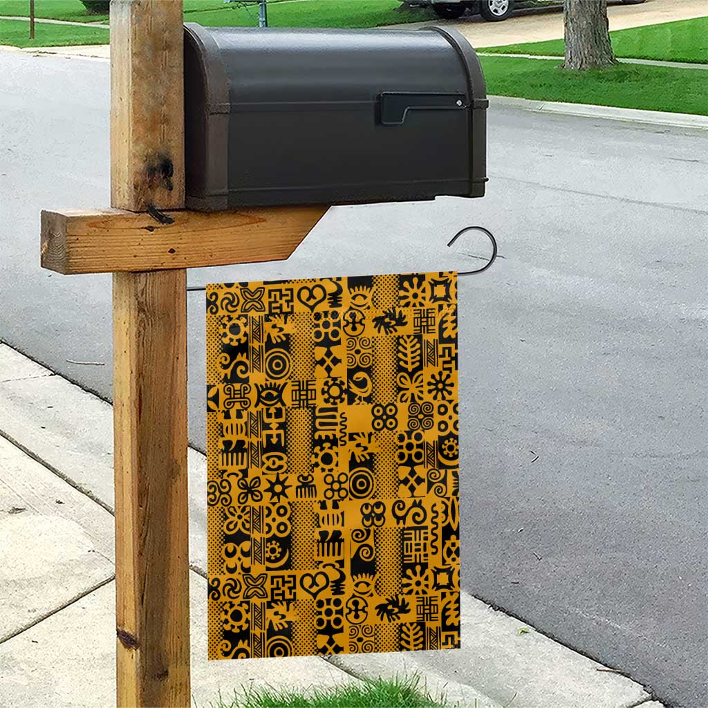 West African Yellow Art - Adinkra Culture Garden Flag DT02