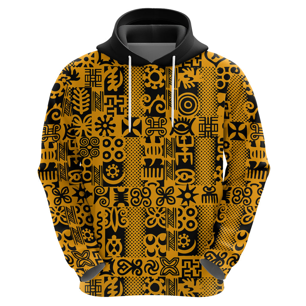 Culture Adinkra Hoodie West African Yellow Art DT02