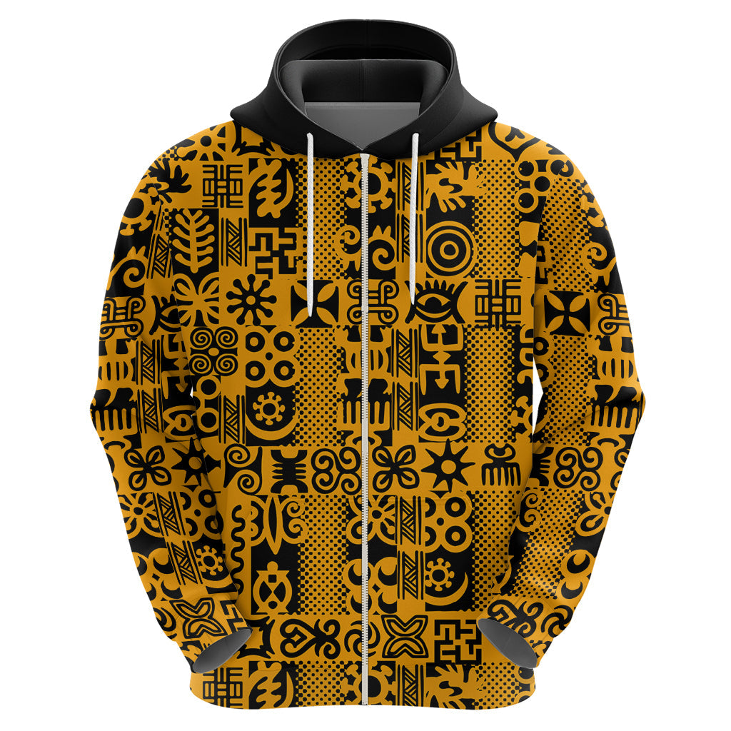 Culture Adinkra Hoodie West African Yellow Art DT02