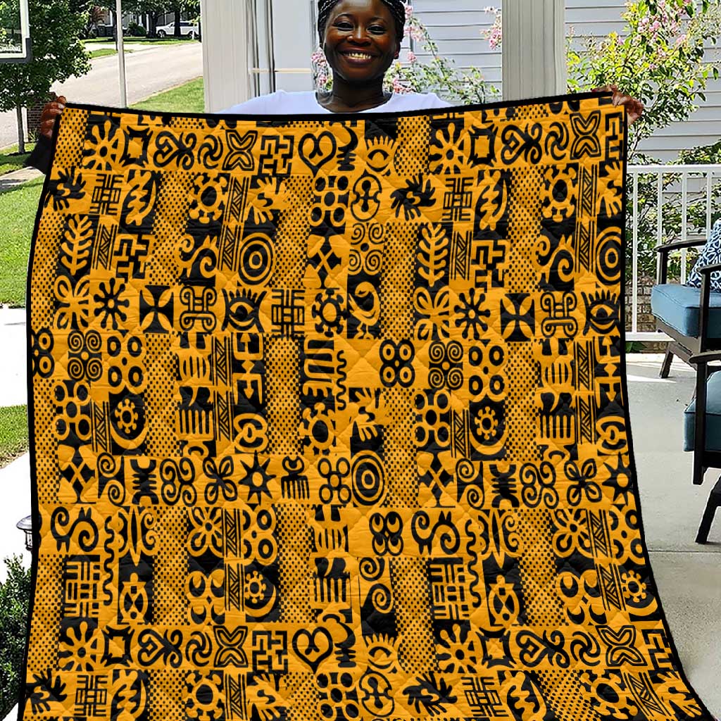 West African Yellow Art - Adinkra Culture Quilt DT02