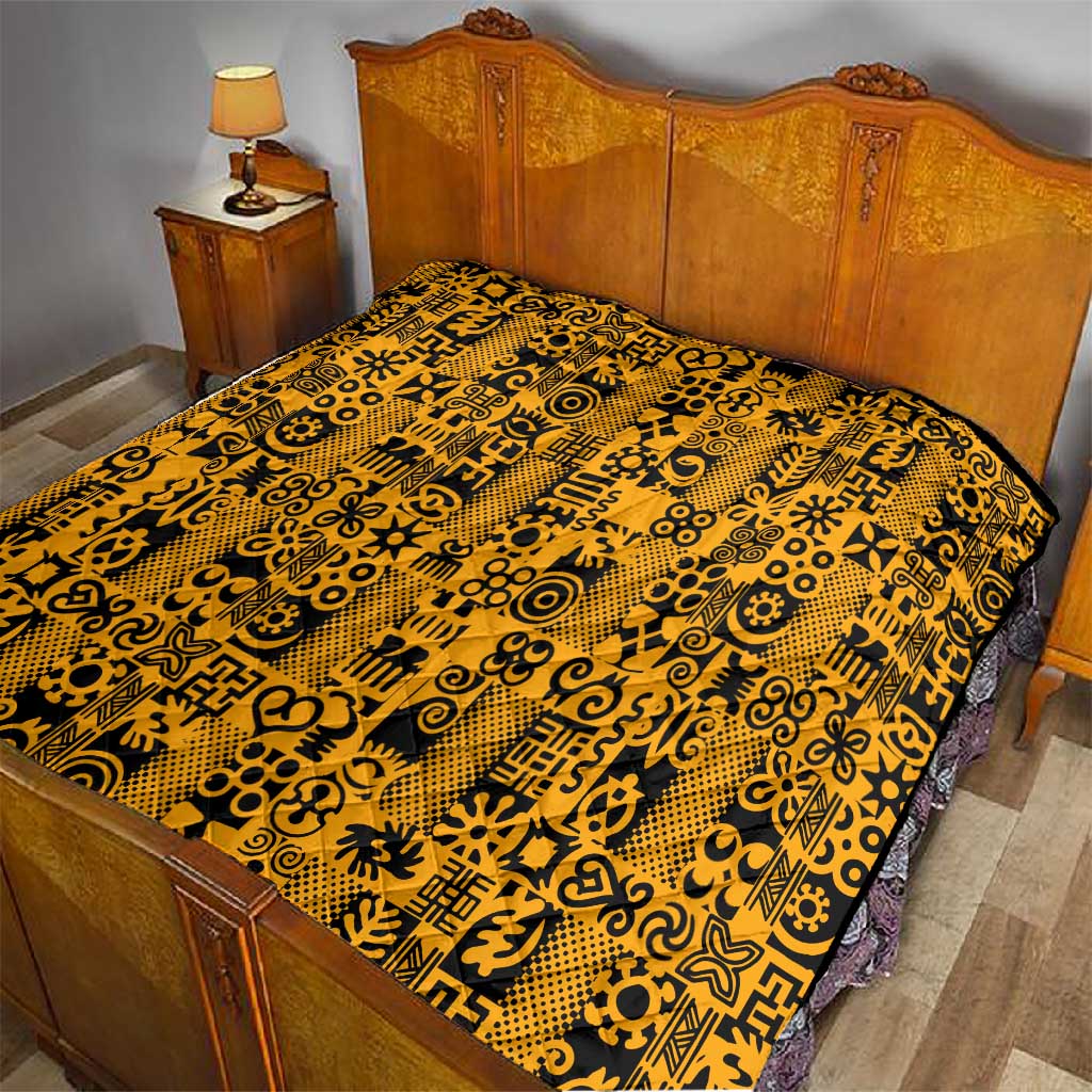 West African Yellow Art - Adinkra Culture Quilt DT02