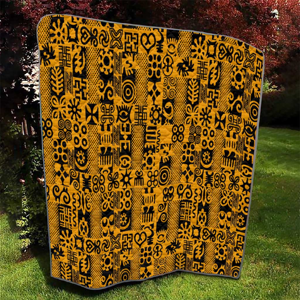 West African Yellow Art - Adinkra Culture Quilt DT02
