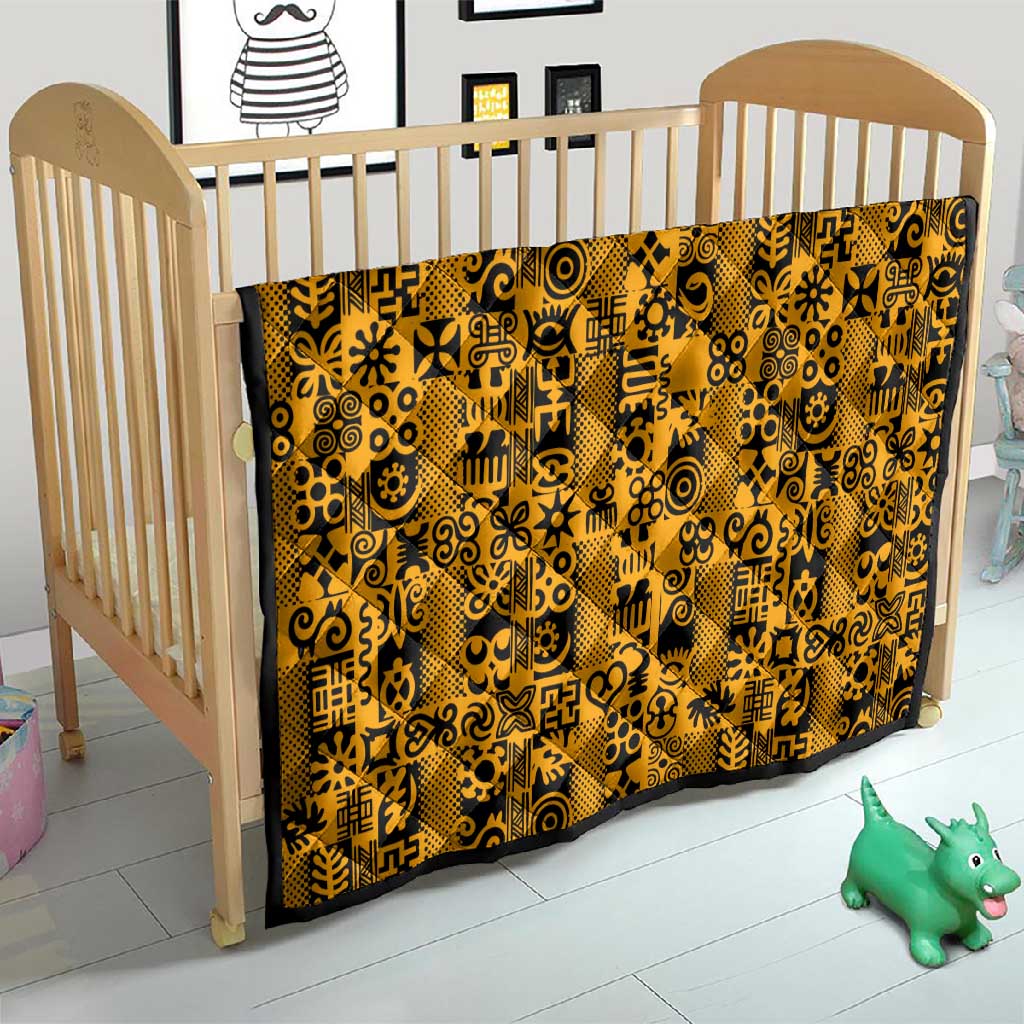 West African Yellow Art - Adinkra Culture Quilt DT02