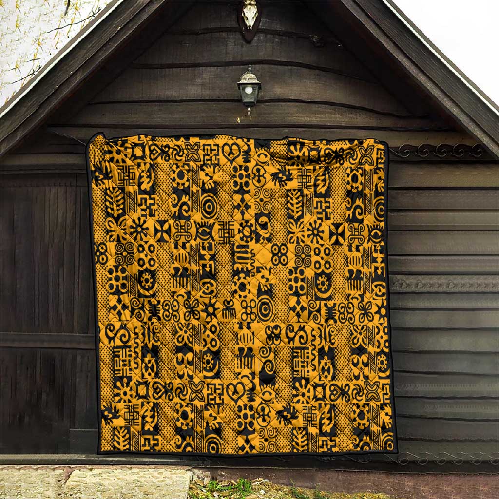 West African Yellow Art - Adinkra Culture Quilt DT02