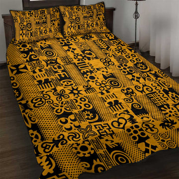 West African Yellow Art - Adinkra Culture Quilt Bed Set DT02