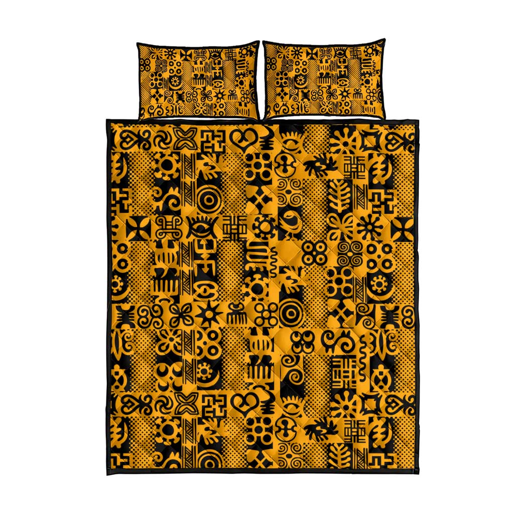 West African Yellow Art - Adinkra Culture Quilt Bed Set DT02